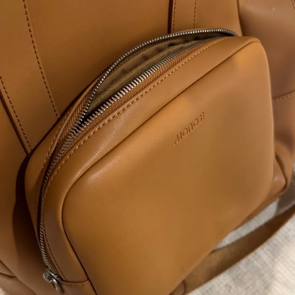 Monos Metro Brown Leather Backpack - Picture 7 of 9